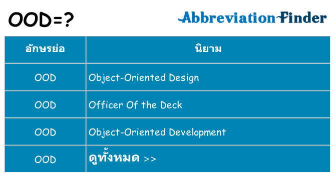 อะไรไม่ ood ถึง