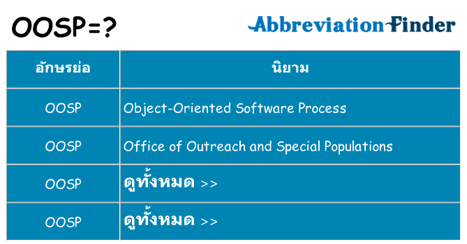 อะไรไม่ oosp ถึง