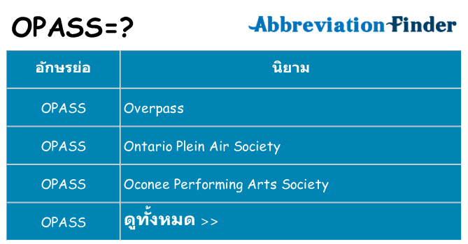 อะไรไม่ opass ถึง