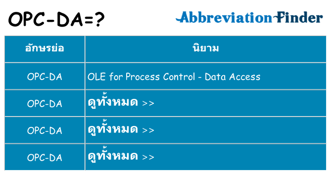 อะไรไม่ opc-da ถึง