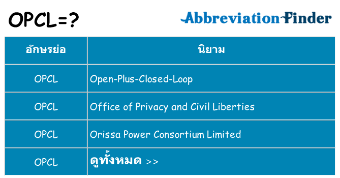 อะไรไม่ opcl ถึง