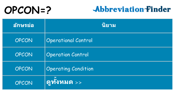 อะไรไม่ opcon ถึง