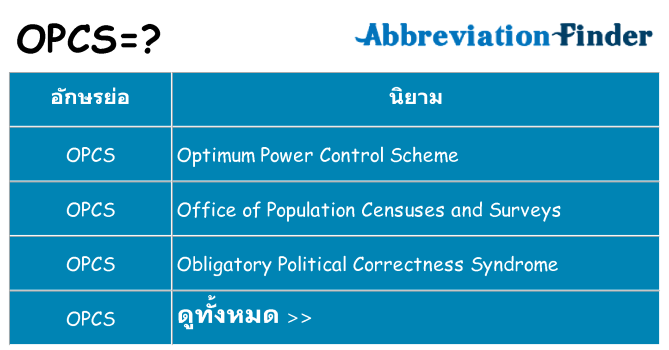 อะไรไม่ opcs ถึง