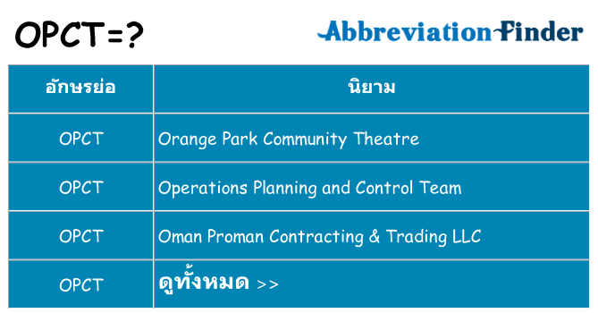 อะไรไม่ opct ถึง