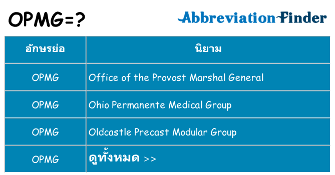อะไรไม่ opmg ถึง