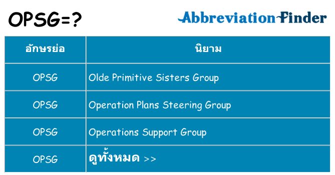 อะไรไม่ opsg ถึง