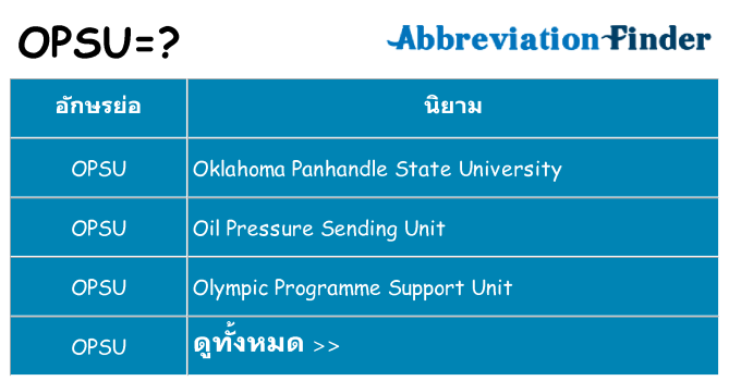 อะไรไม่ opsu ถึง