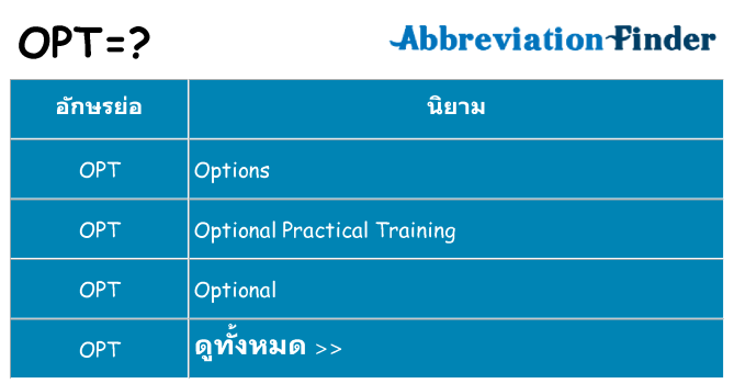 อะไรไม่ opt ถึง