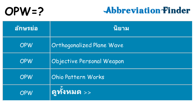 อะไรไม่ opw ถึง