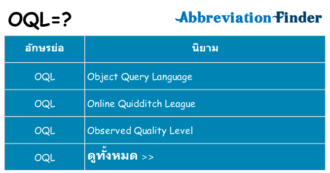 อะไรไม่ oql ถึง
