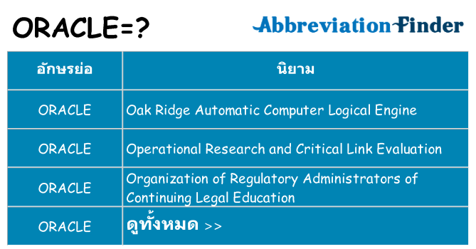 อะไรไม่ oracle ถึง