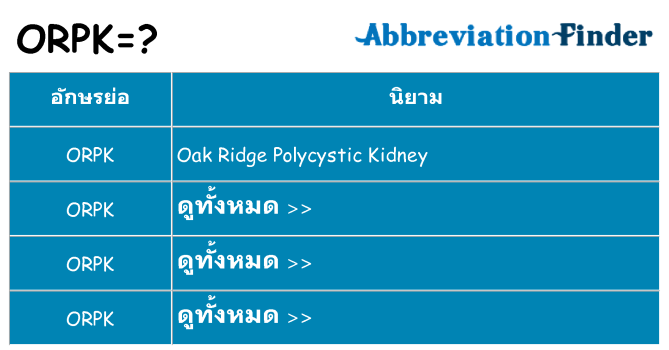 อะไรไม่ orpk ถึง