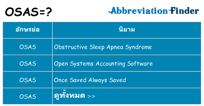 อะไรไม่ osas ถึง