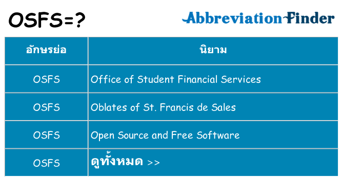 อะไรไม่ osfs ถึง