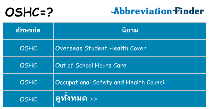 อะไรไม่ oshc ถึง