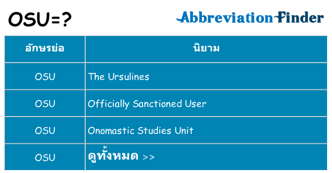 อะไรไม่ osu ถึง