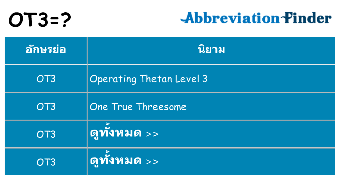 อะไรไม่ ot3 ถึง