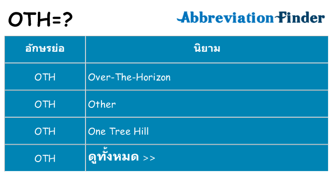 อะไรไม่ oth ถึง