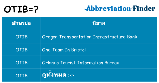 อะไรไม่ otib ถึง