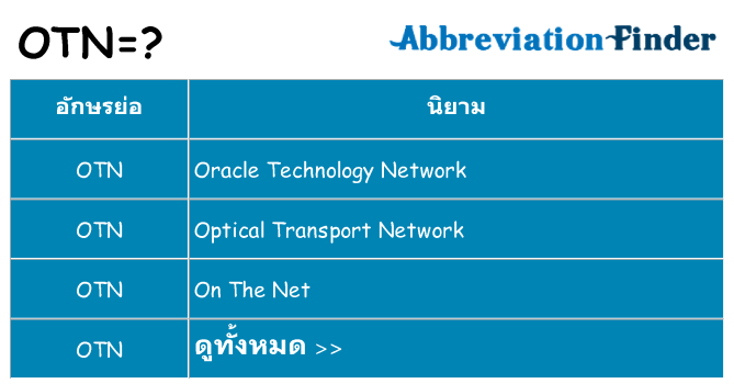 อะไรไม่ otn ถึง