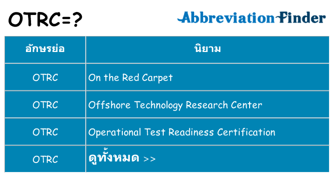 อะไรไม่ otrc ถึง