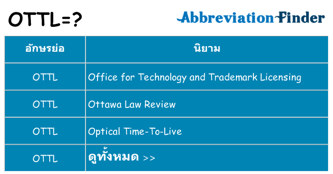 อะไรไม่ ottl ถึง