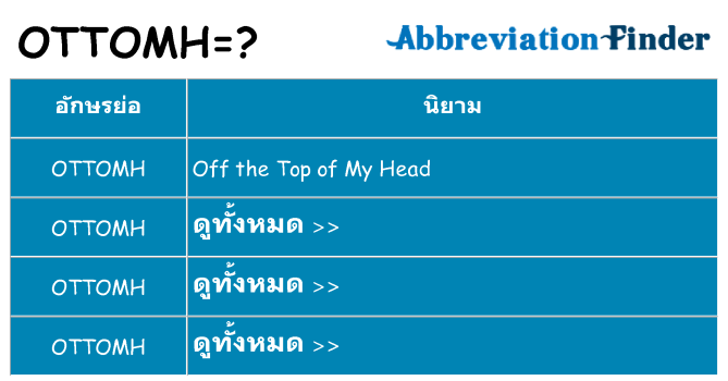 อะไรไม่ ottomh ถึง