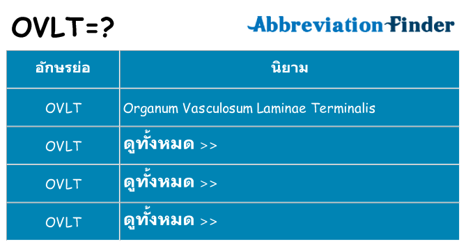 อะไรไม่ ovlt ถึง