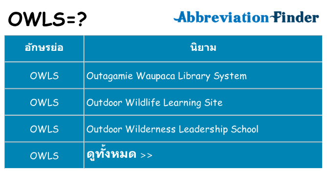 อะไรไม่ owls ถึง