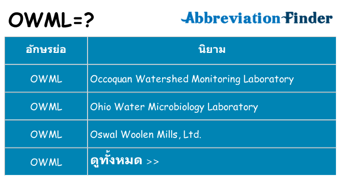 อะไรไม่ owml ถึง