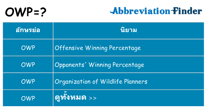 อะไรไม่ owp ถึง