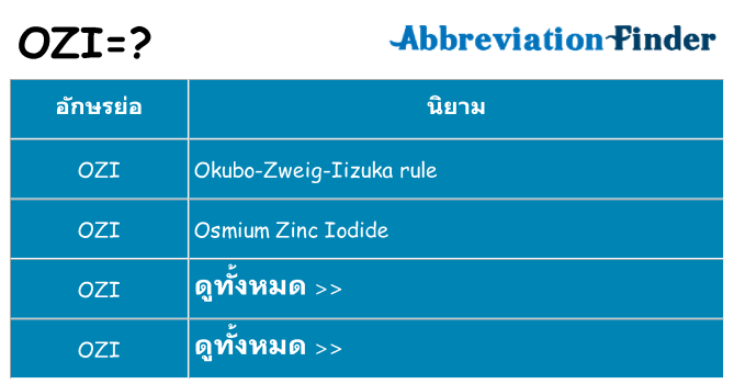 อะไรไม่ ozi ถึง