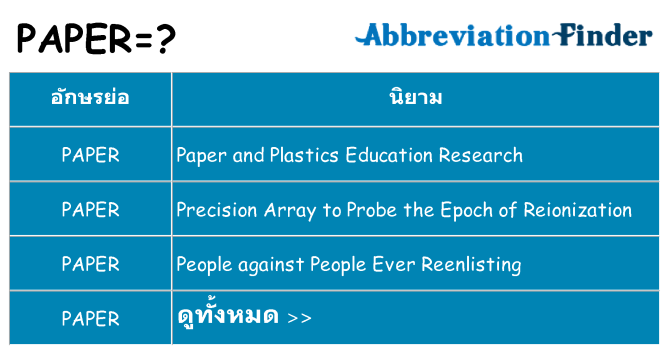 อะไรไม่ paper ถึง