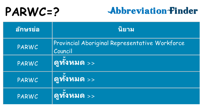 อะไรไม่ parwc ถึง