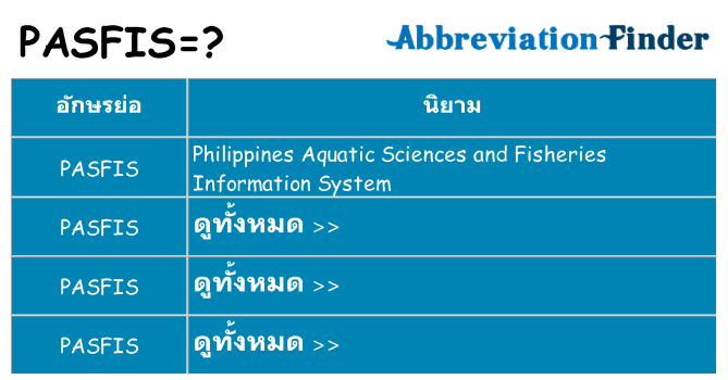 อะไรไม่ pasfis ถึง