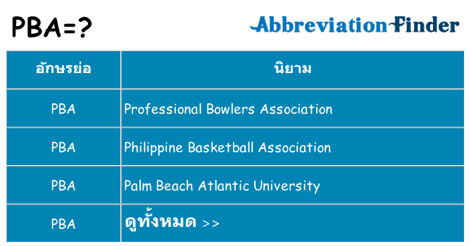 อะไรไม่ pba ถึง