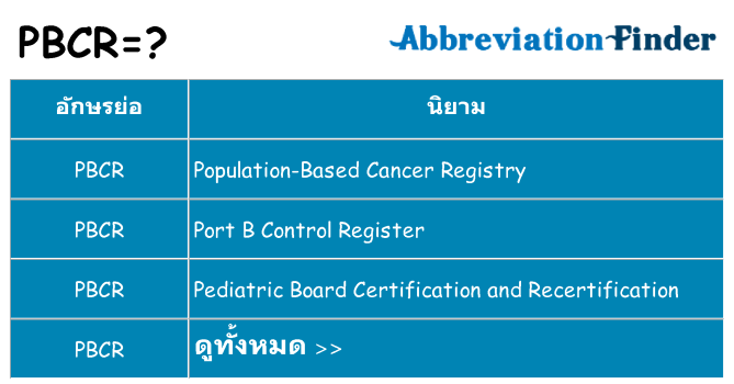 อะไรไม่ pbcr ถึง