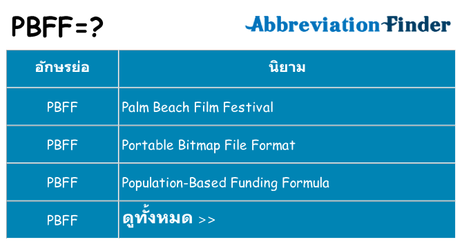 อะไรไม่ pbff ถึง