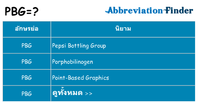 อะไรไม่ pbg ถึง