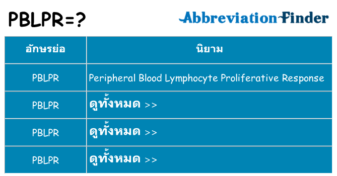อะไรไม่ pblpr ถึง