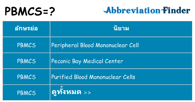 อะไรไม่ pbmcs ถึง