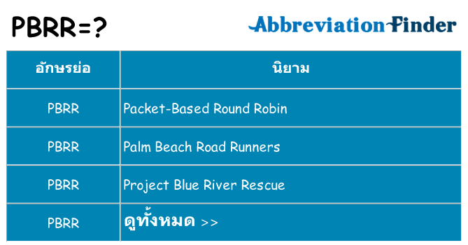 อะไรไม่ pbrr ถึง