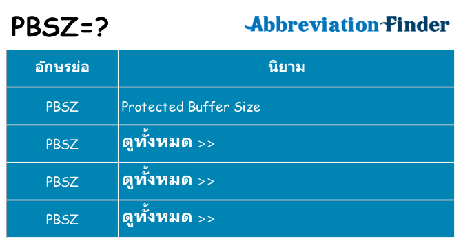 อะไรไม่ pbsz ถึง