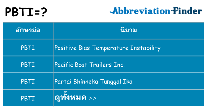 อะไรไม่ pbti ถึง