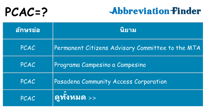 อะไรไม่ pcac ถึง
