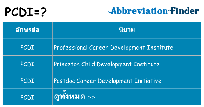 อะไรไม่ pcdi ถึง