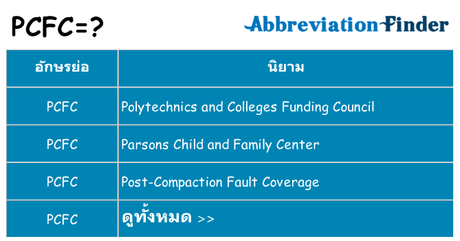 อะไรไม่ pcfc ถึง