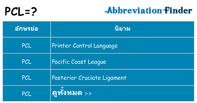 อะไรไม่ pcl ถึง