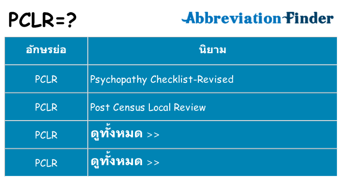 อะไรไม่ pclr ถึง