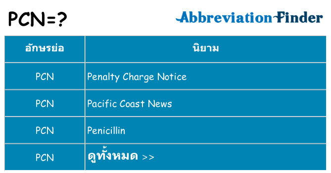 อะไรไม่ pcn ถึง